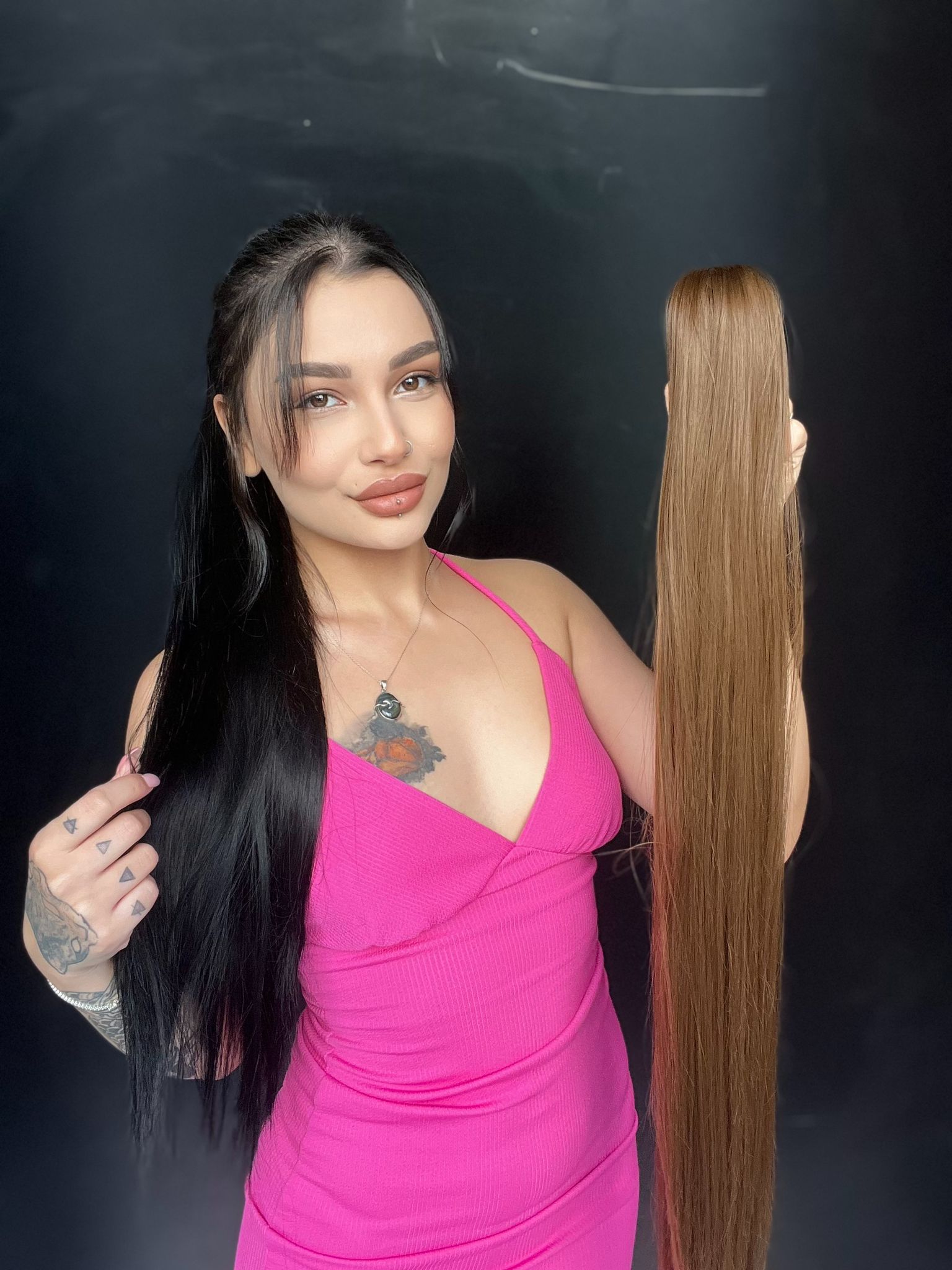 Düz Mandallı Tokalı Postiş At Kuyruğu  tak ve çık Açık Kumral