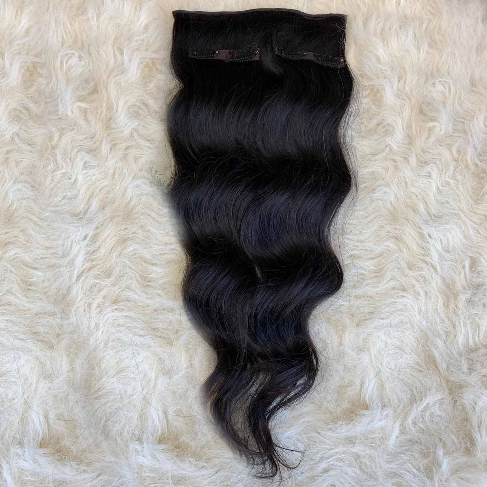 3 Parça Gerçek  Yarım Ay Çıt Çıt Saç 150gr