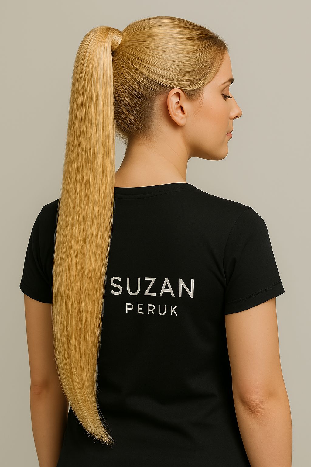 Gerçek saç Bağcıklı cırtlı boyanabilir fönlenebilir At kuyruğu Renk seçenekli