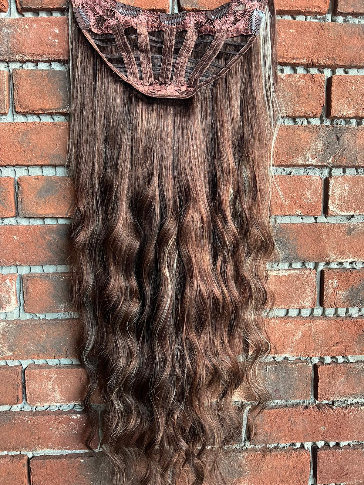 U Part Peruk yarımay çıtçıt Gerçek Saç