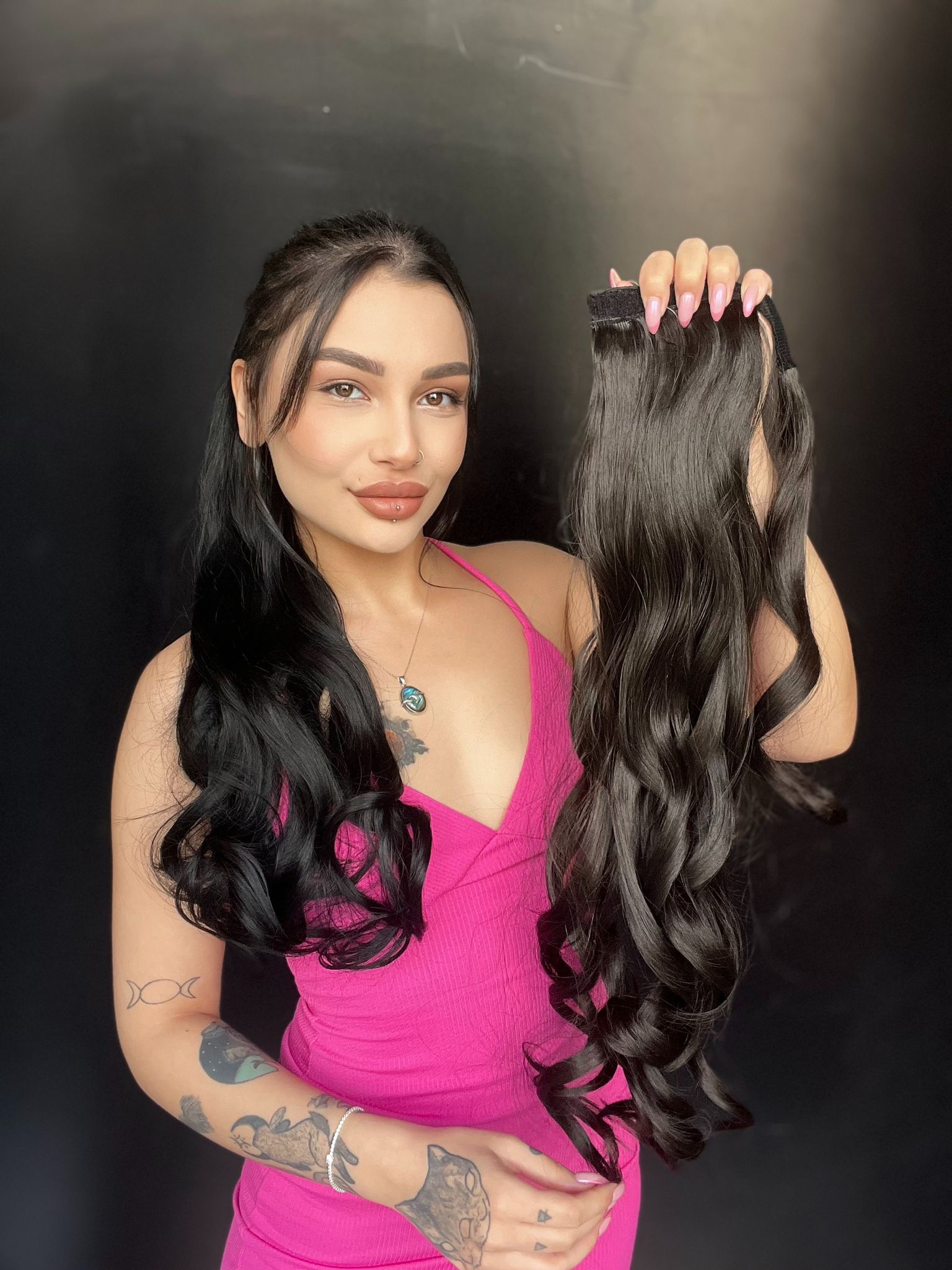 Cırcırtlı Bağcıklı At Kuyruğu Tak çık Doğal kestane