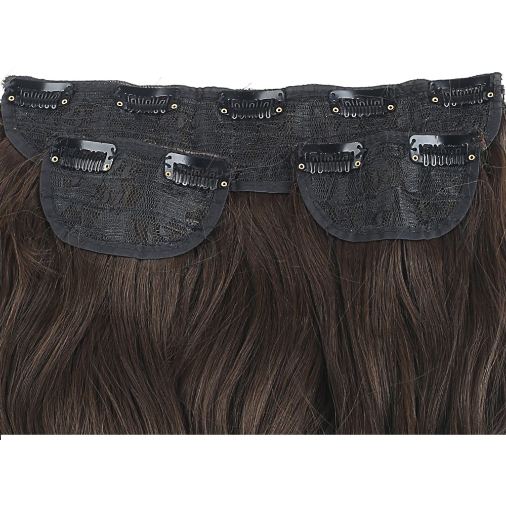 Fiber Sentetik Dalgalı Yarım Ay + 2 Yan Çıt Çıt -Kestane Rengi