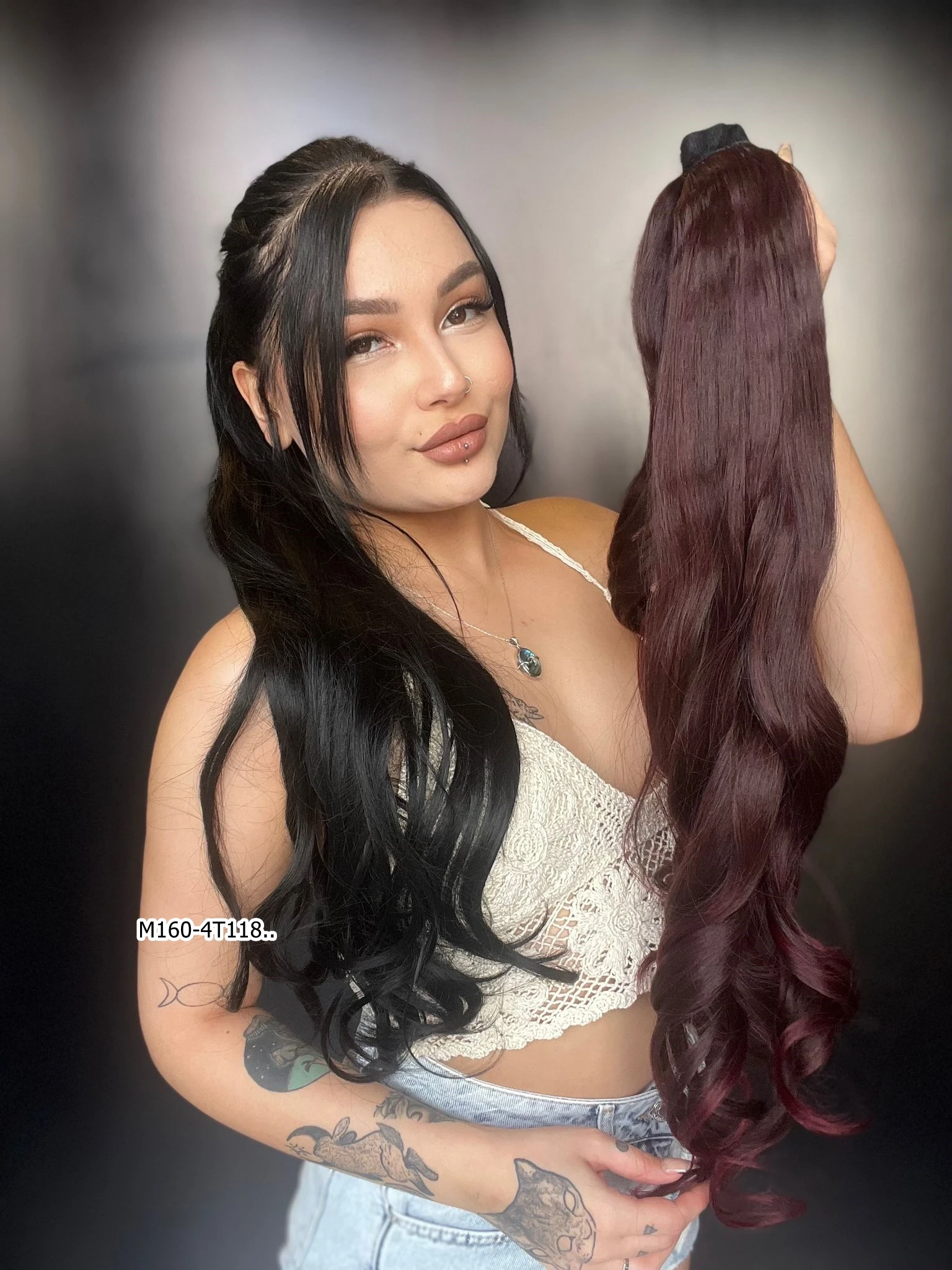 Bağcıklı Dalgalı At Kuyruğu - Koyu Kızıl