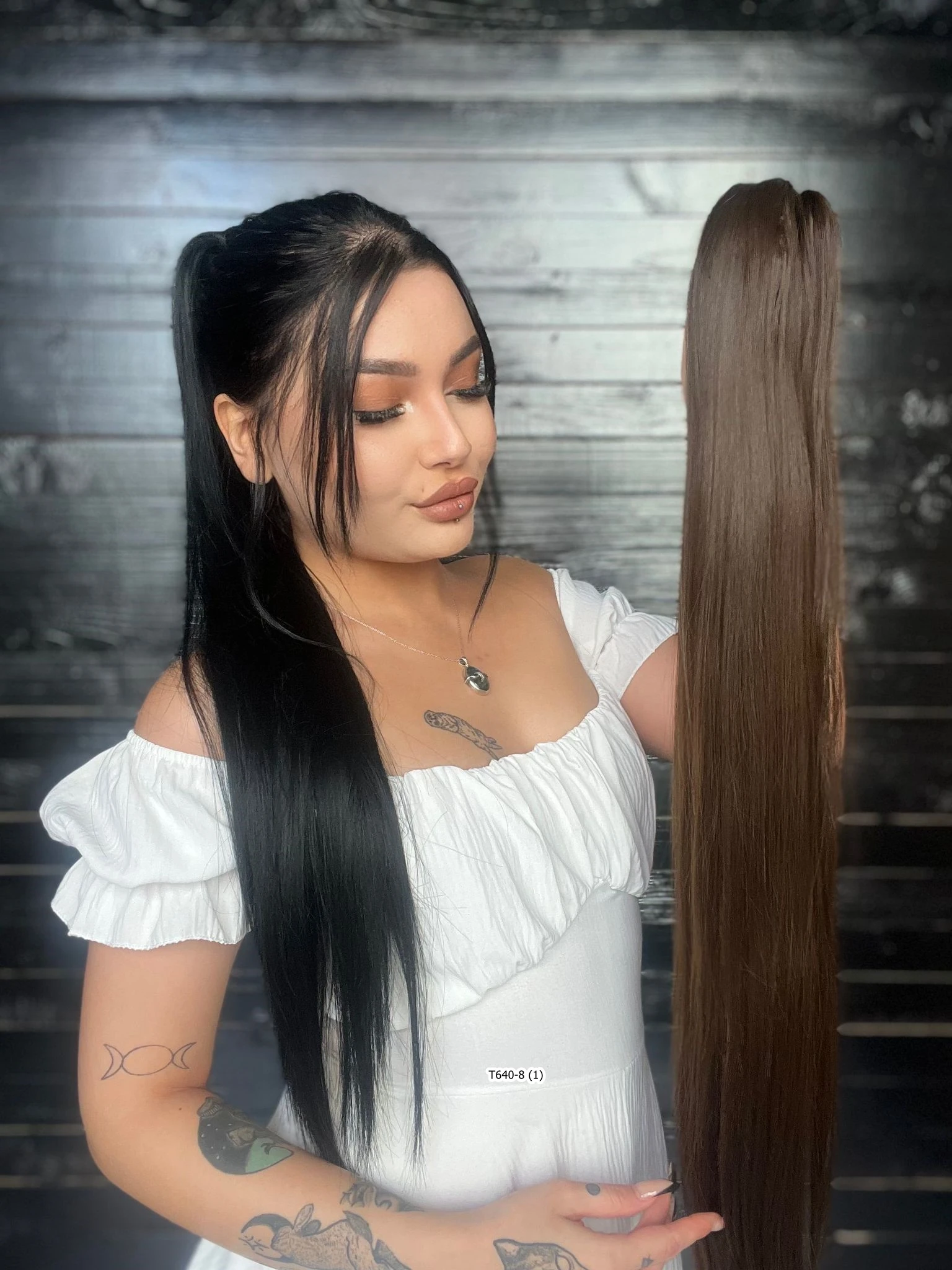 70cm Postiş Tokalı Düz At Kuyruğu - Açık Kahve