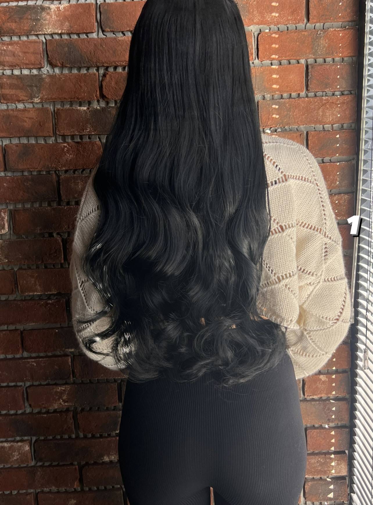 Fiber Sentetik Dalgalı Yarım Ay + 2 Yan Çıt Çıt -Siyah çıtçıt seti