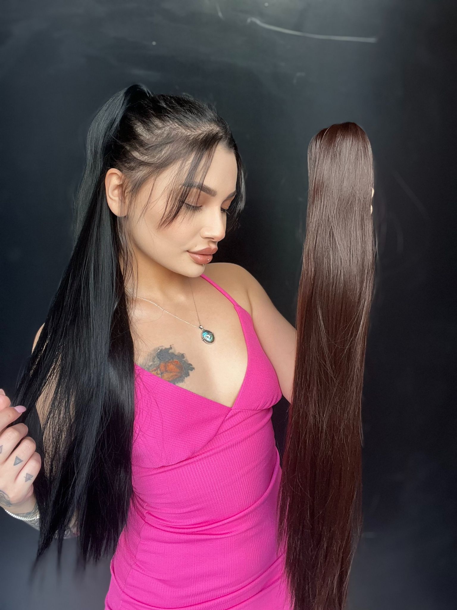 Düz Mandallı Tokalı Postiş At Kuyruğu  tak ve çık Sıcak kahve