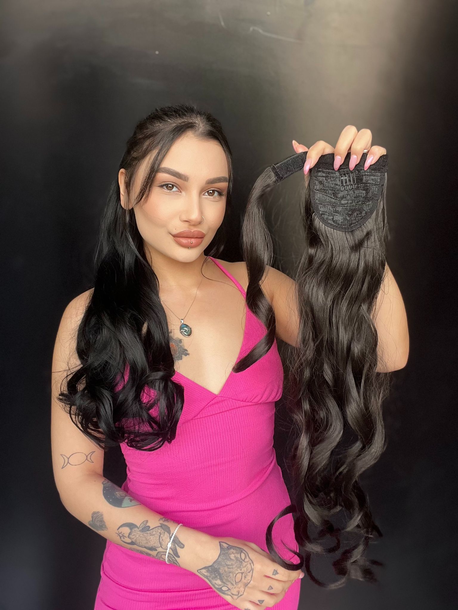 Cırcırtlı Bağcıklı At Kuyruğu Tak çık Doğal kestane