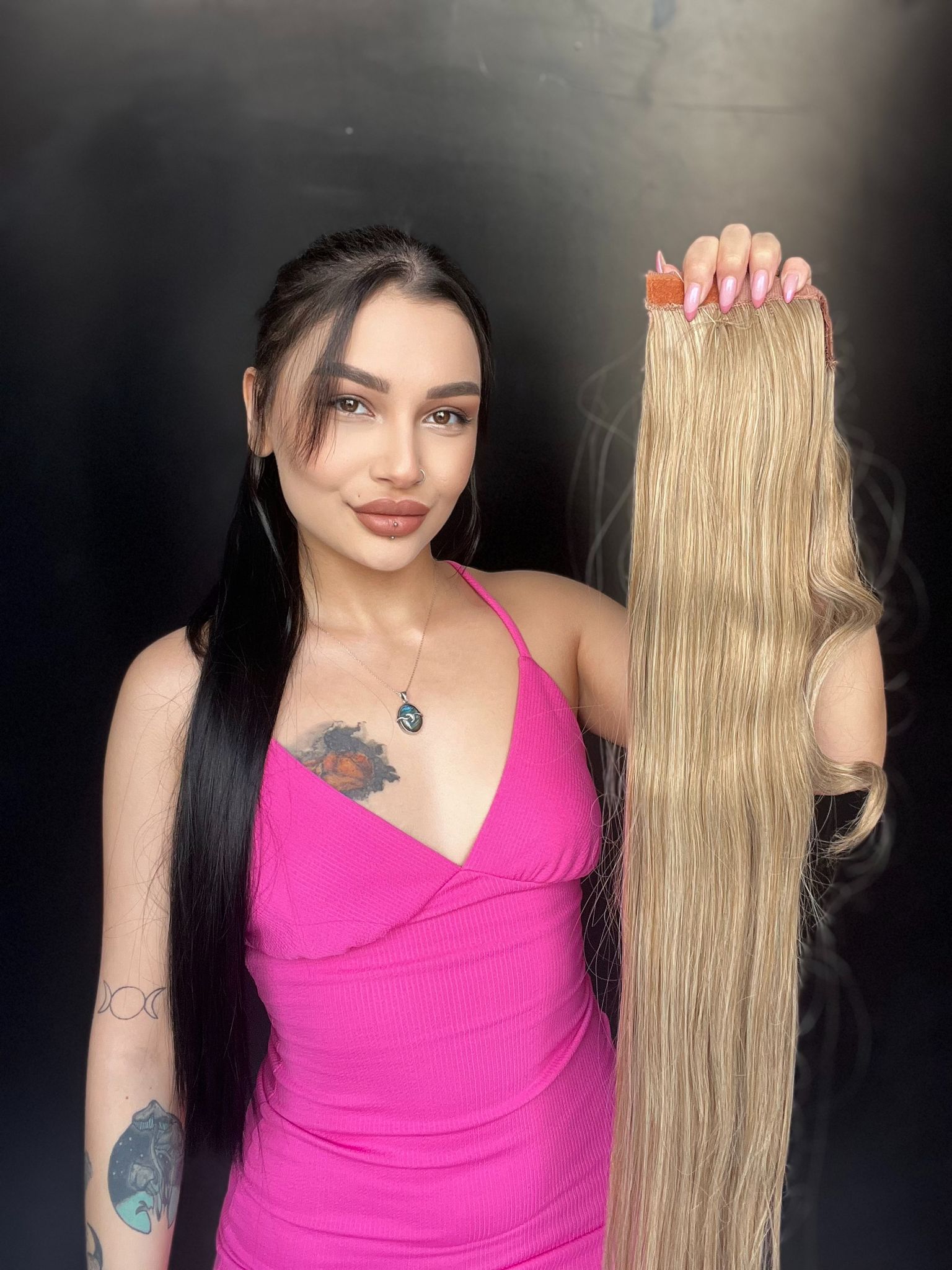 Cırtcırt Bağcıklı Tak çık Düz uzun at kuyruğu Sarı ışıltılı