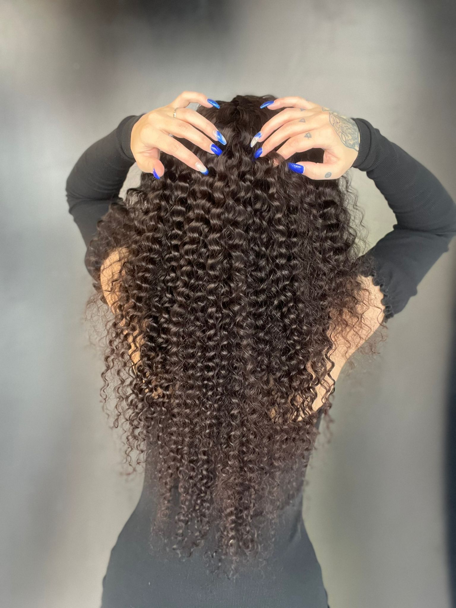 Tül Peruk Afro Kıvırcık Model Gerçek saç