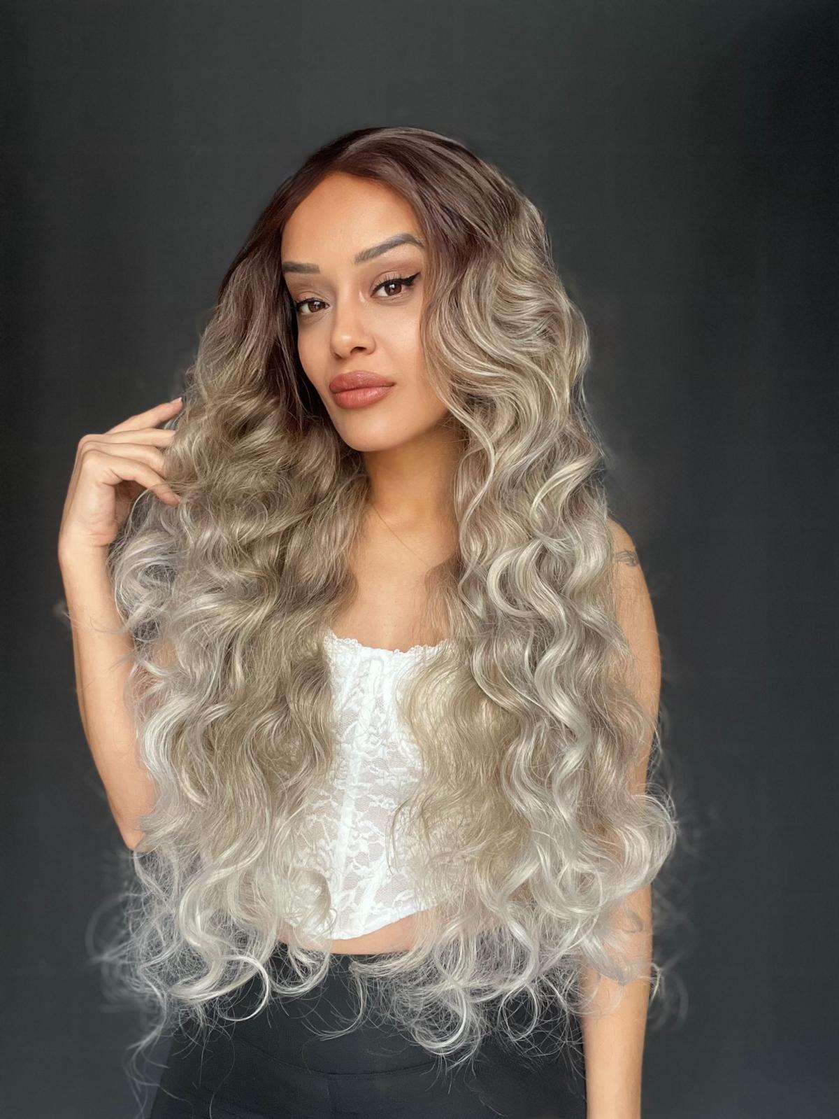 Full Tül peruk Heryöne ayrım yapılır toplanır Dalgalı Dansöz Boy tül peruk