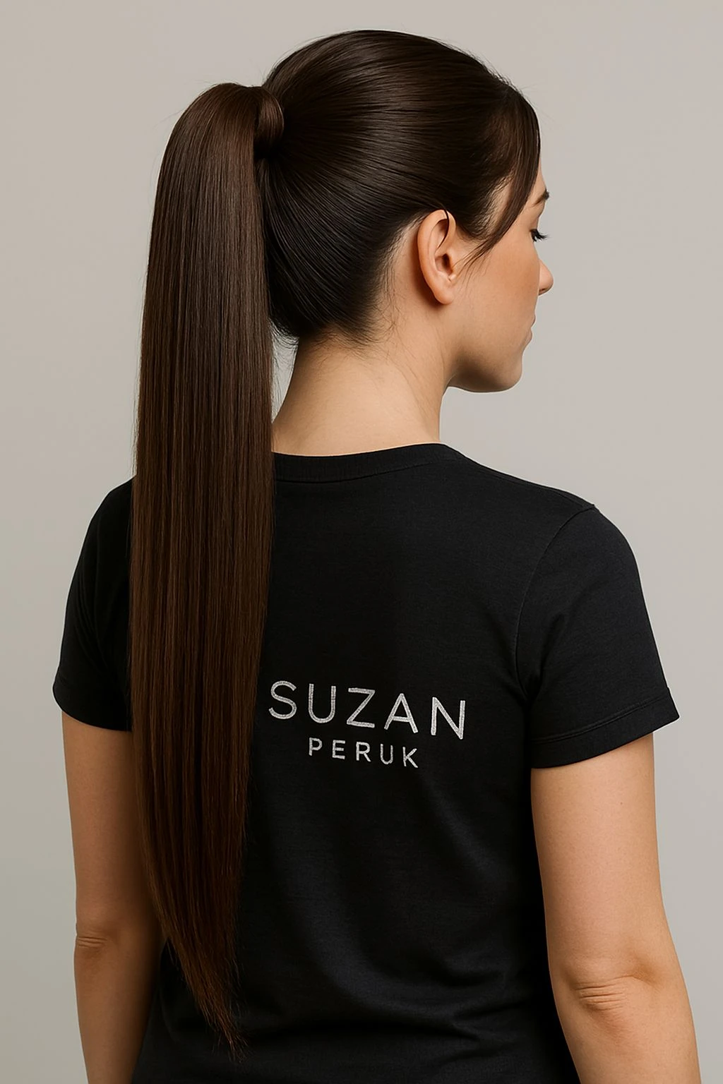 Gerçek saç Bağcıklı cırtlı boyanabilir fönlenebilir At kuyruğu Renk seçenekli