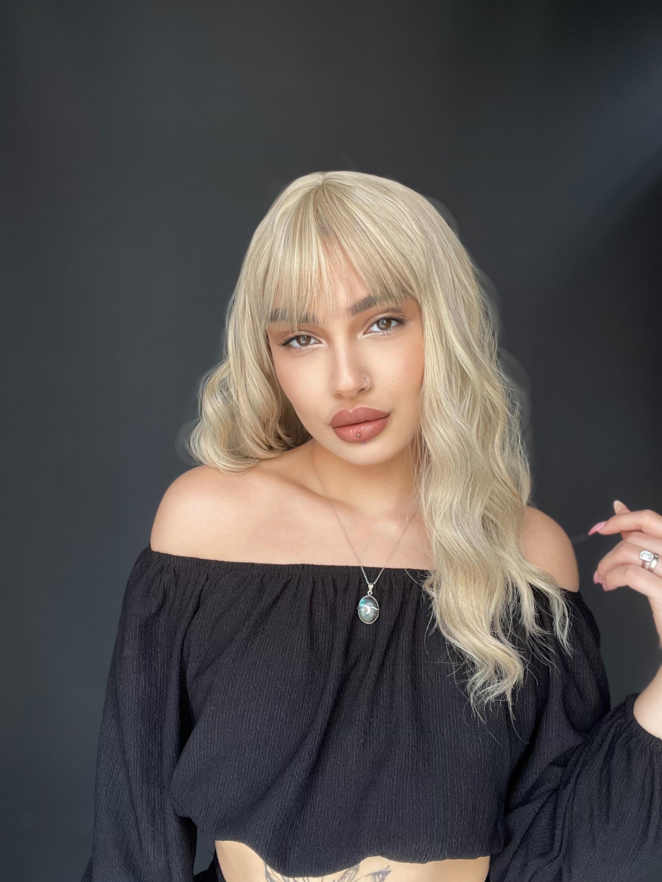 Okyanus Dalgası Perçemli Medikal Peruk perçemli fiber Küllü Sarı