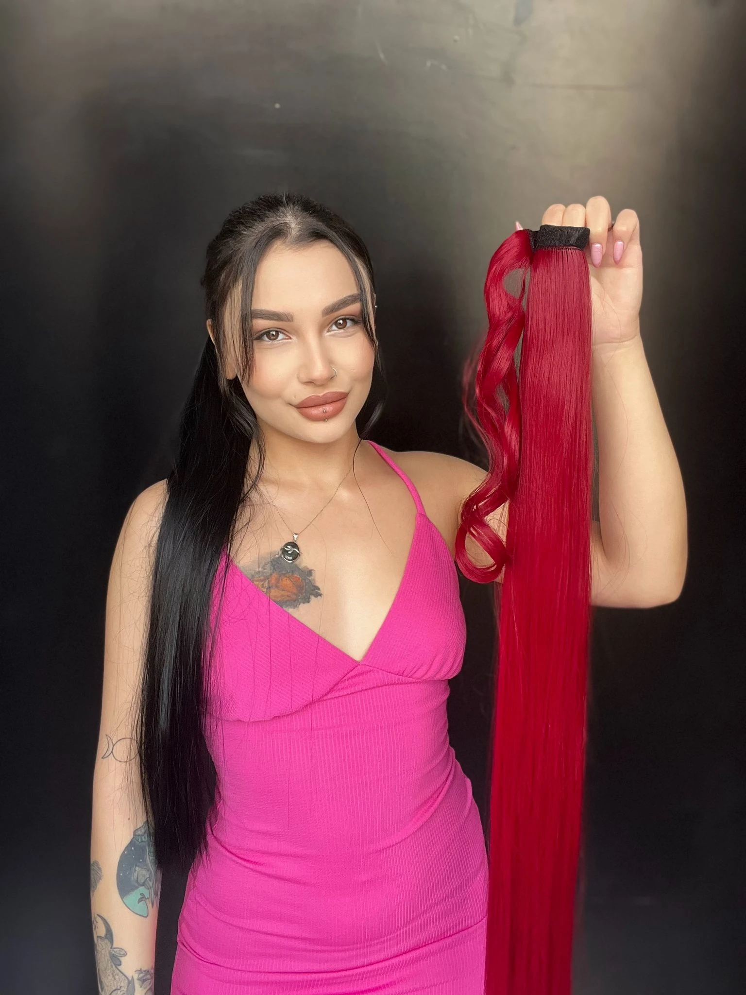 Cırtcırt Bağcıklı Tak çık Düz uzun at kuyruğu Çilek kızıl