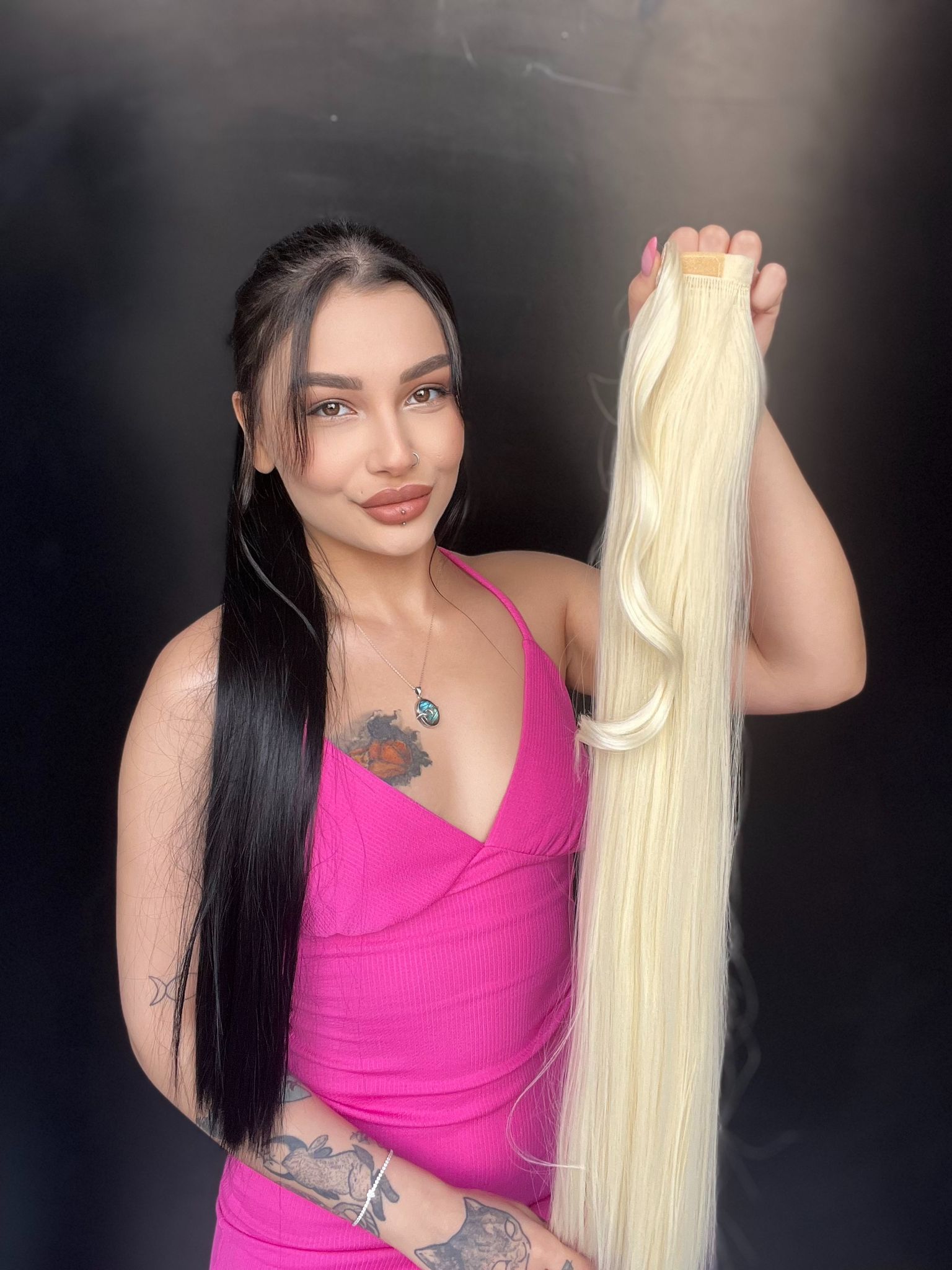 Cırtcırt Bağcıklı Tak çık Düz uzun at kuyruğu Doğal sarı