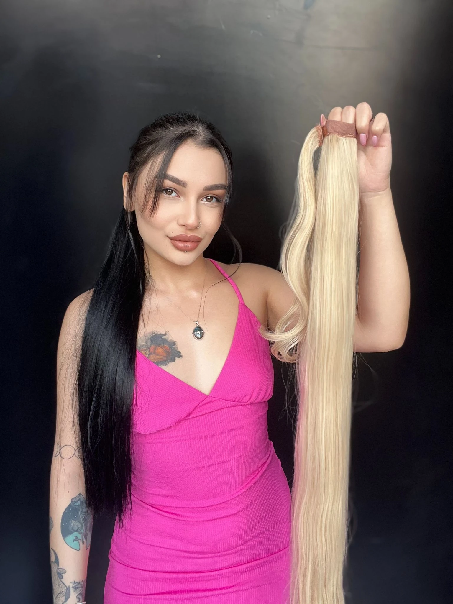 Cırtcırt Bağcıklı Tak çık Düz uzun at kuyruğu Sıcak sarı