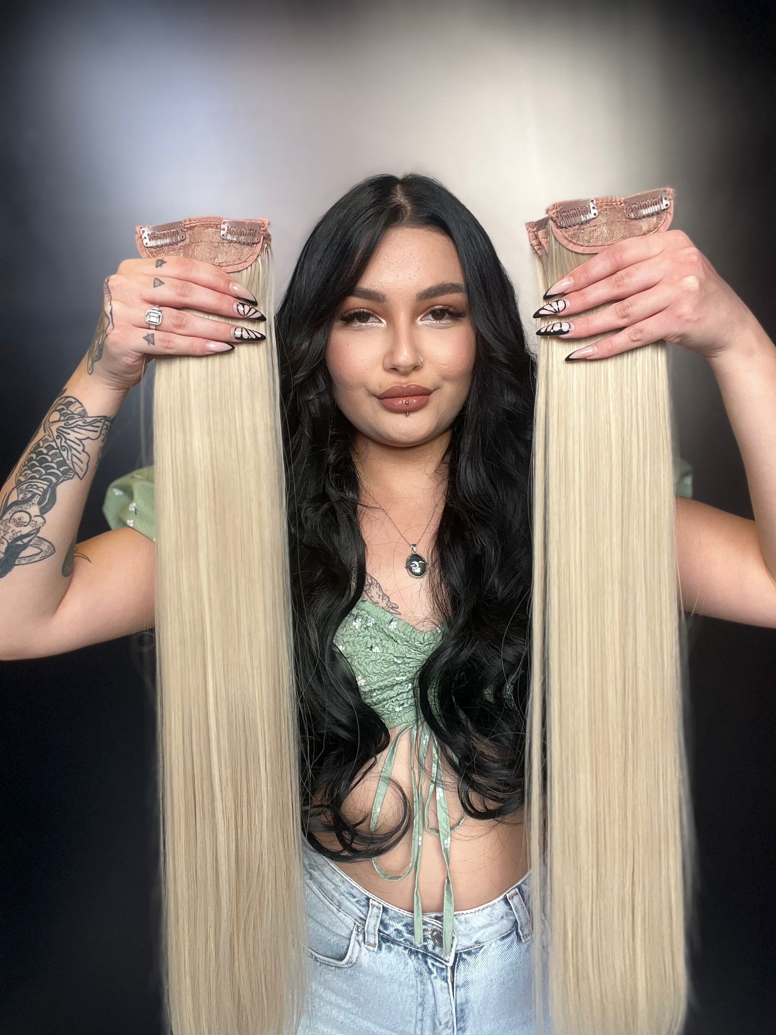 Düz 8 Parça Çıt Çıt - Beyaz Platin Röfleli