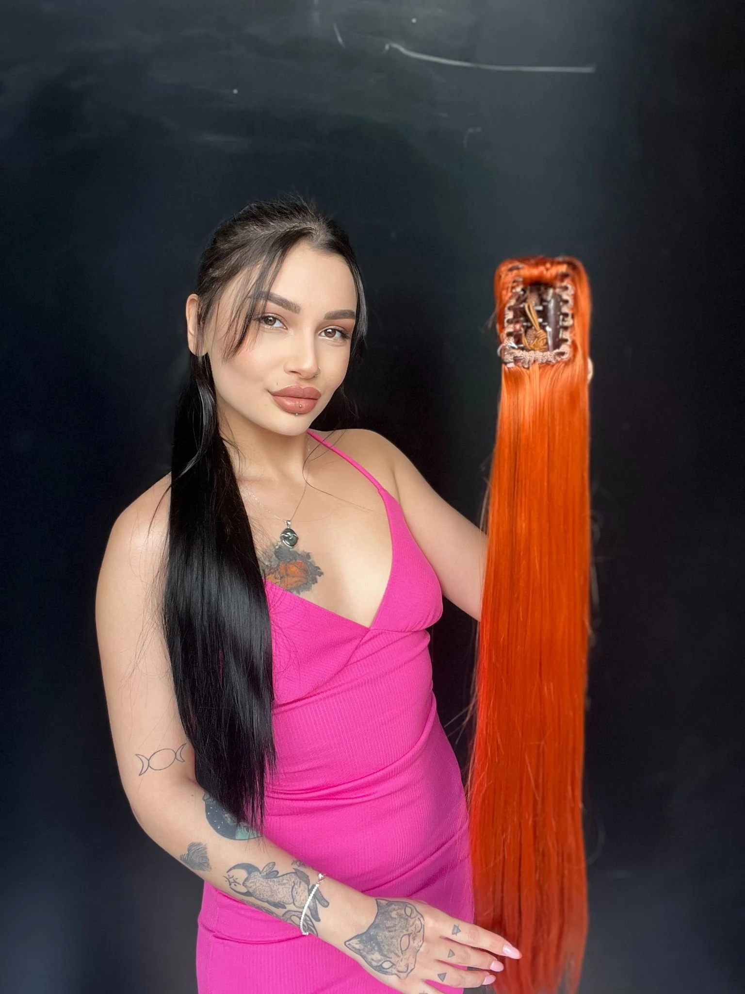 Düz Mandallı Tokalı Postiş At Kuyruğu  tak ve çık Bakır