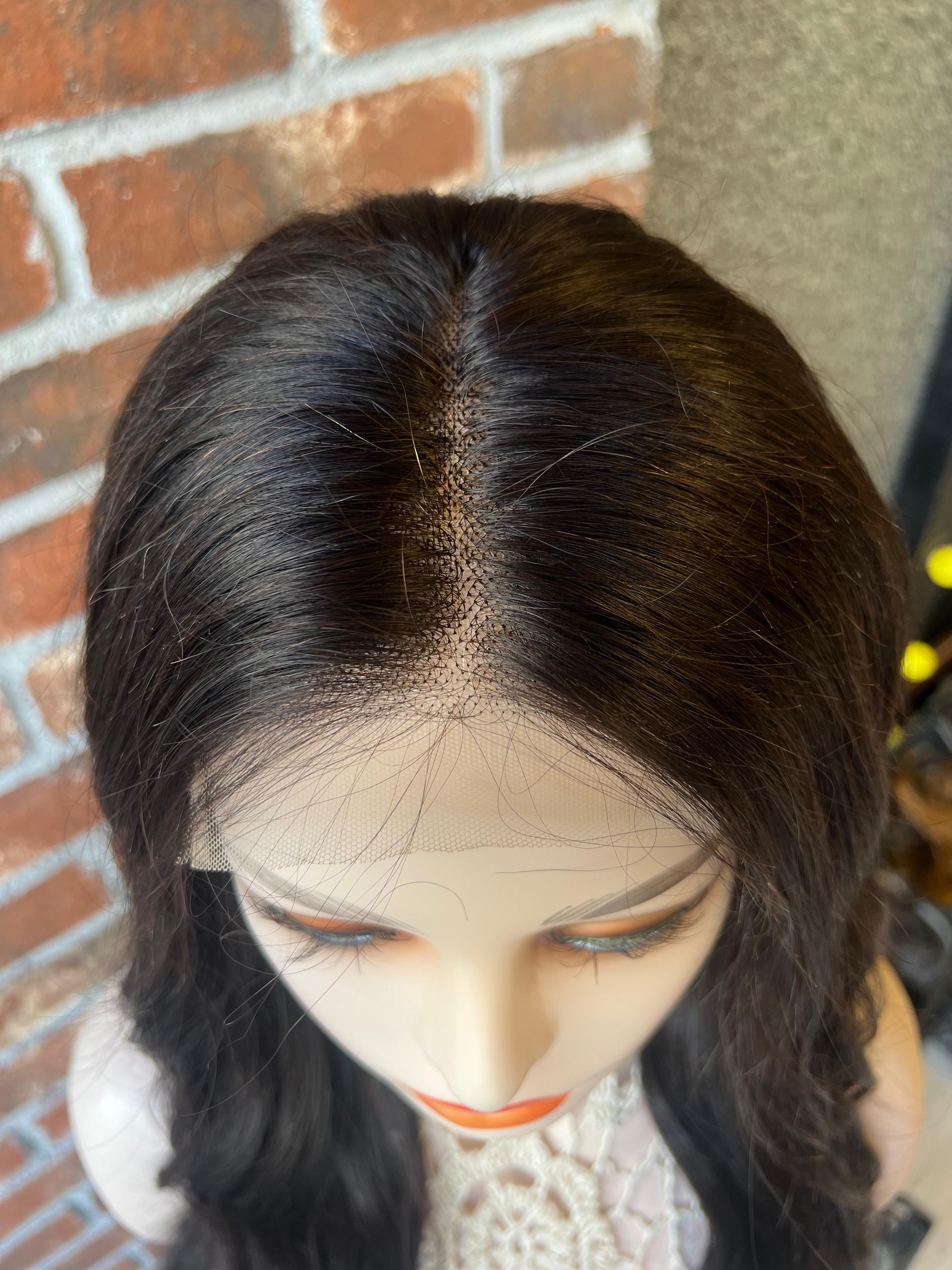 50 cm %100 Doğal Gerçek saç Tül Peruk Orjinal insan saçı