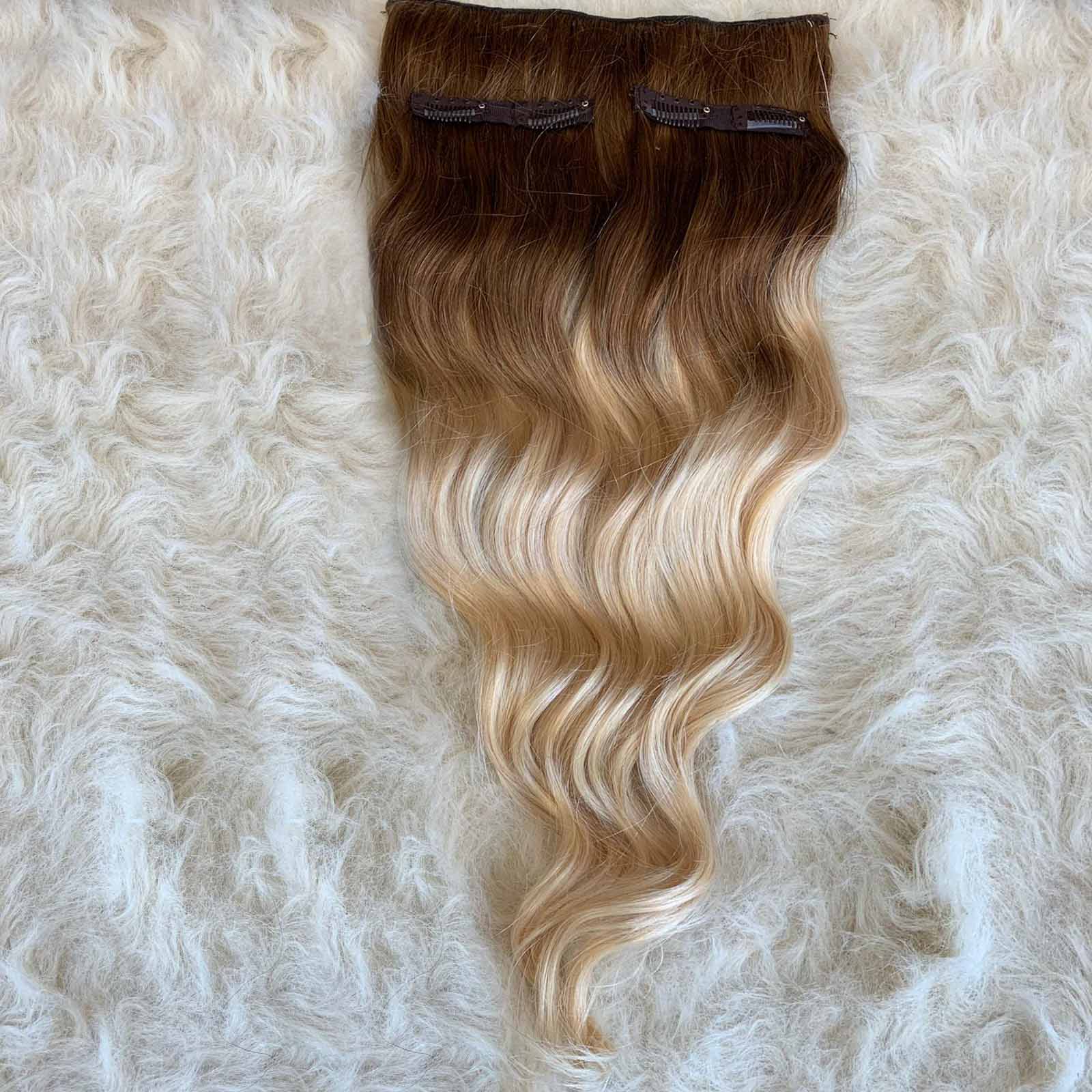 3 Parça Gerçek  Yarım Ay Çıt Çıt Saç 150gr