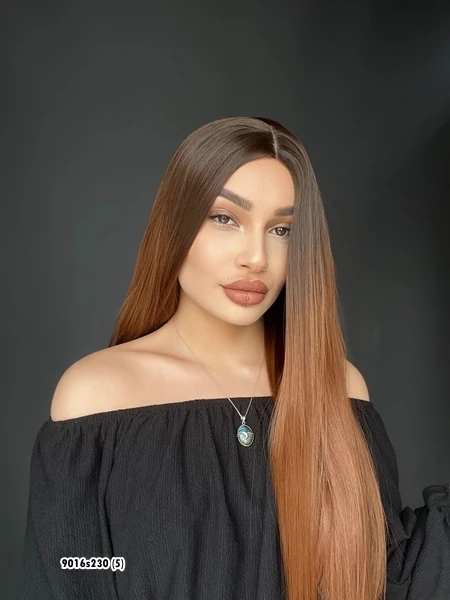 Düz uzun Perçemsiz Cilt görünümlü  Medikal  özel peruk