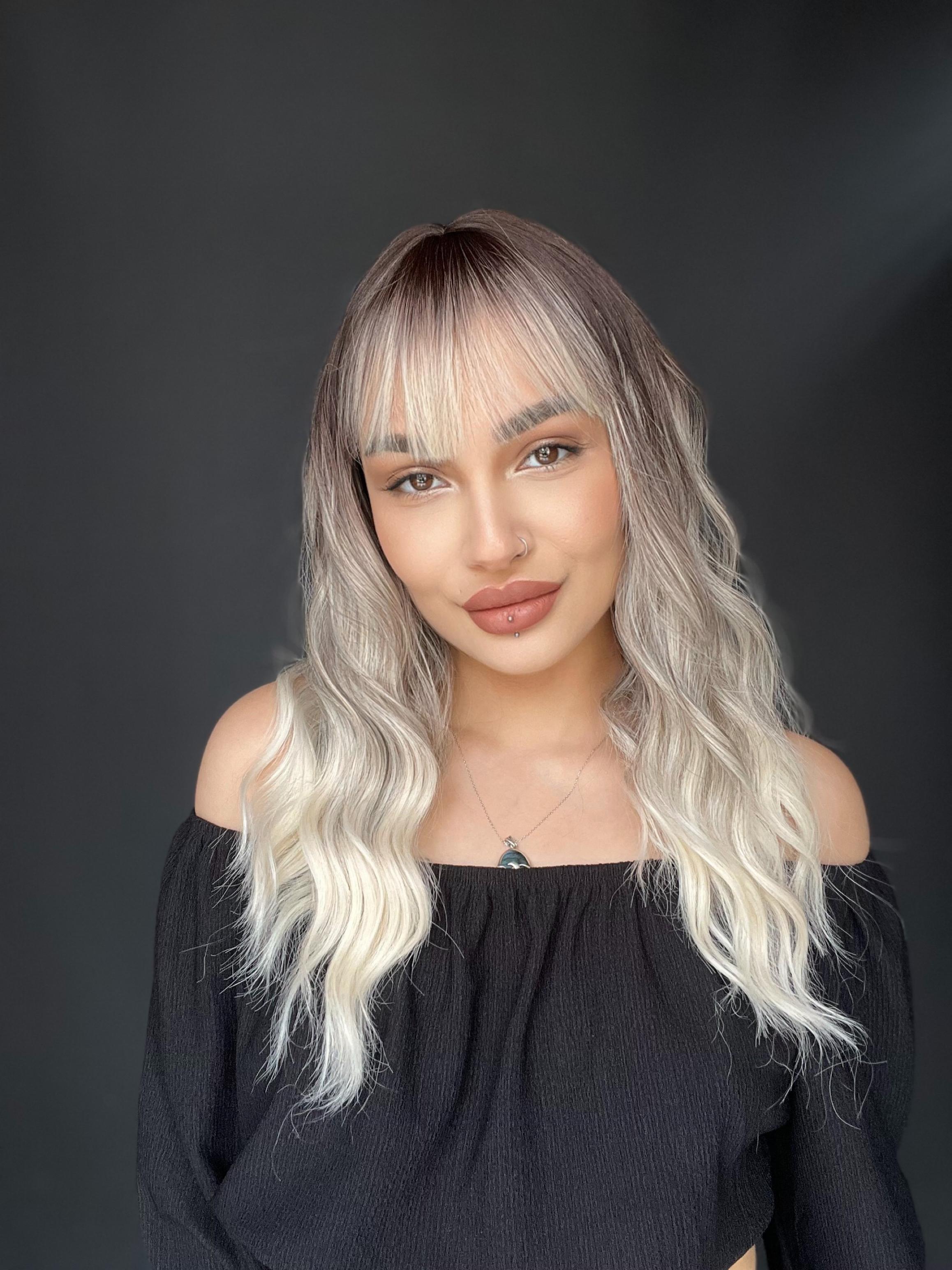 Okyanus Dalgası Perçemli Medikal Peruk perçemli fiber Rus Kumralı ombreli