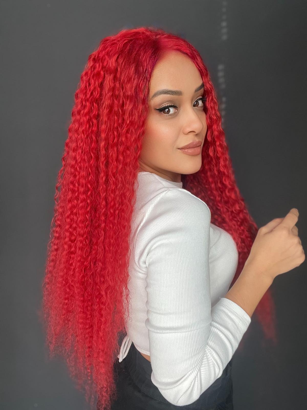 Yıka Çık Orjinal Kendi dalgalı Tül peruk