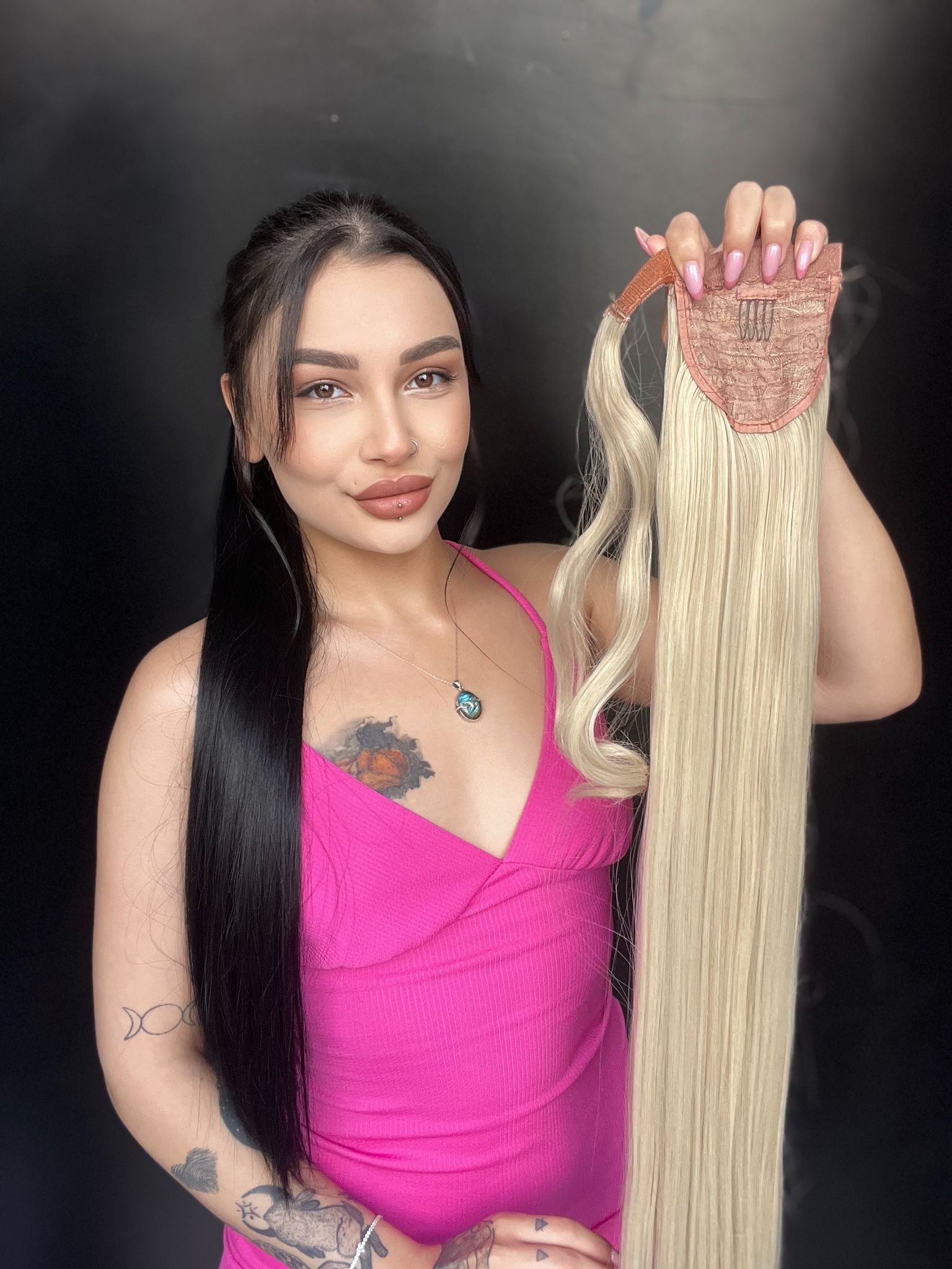 Cırtcırt Bağcıklı Tak çık Düz uzun at kuyruğu Soğuk sarı