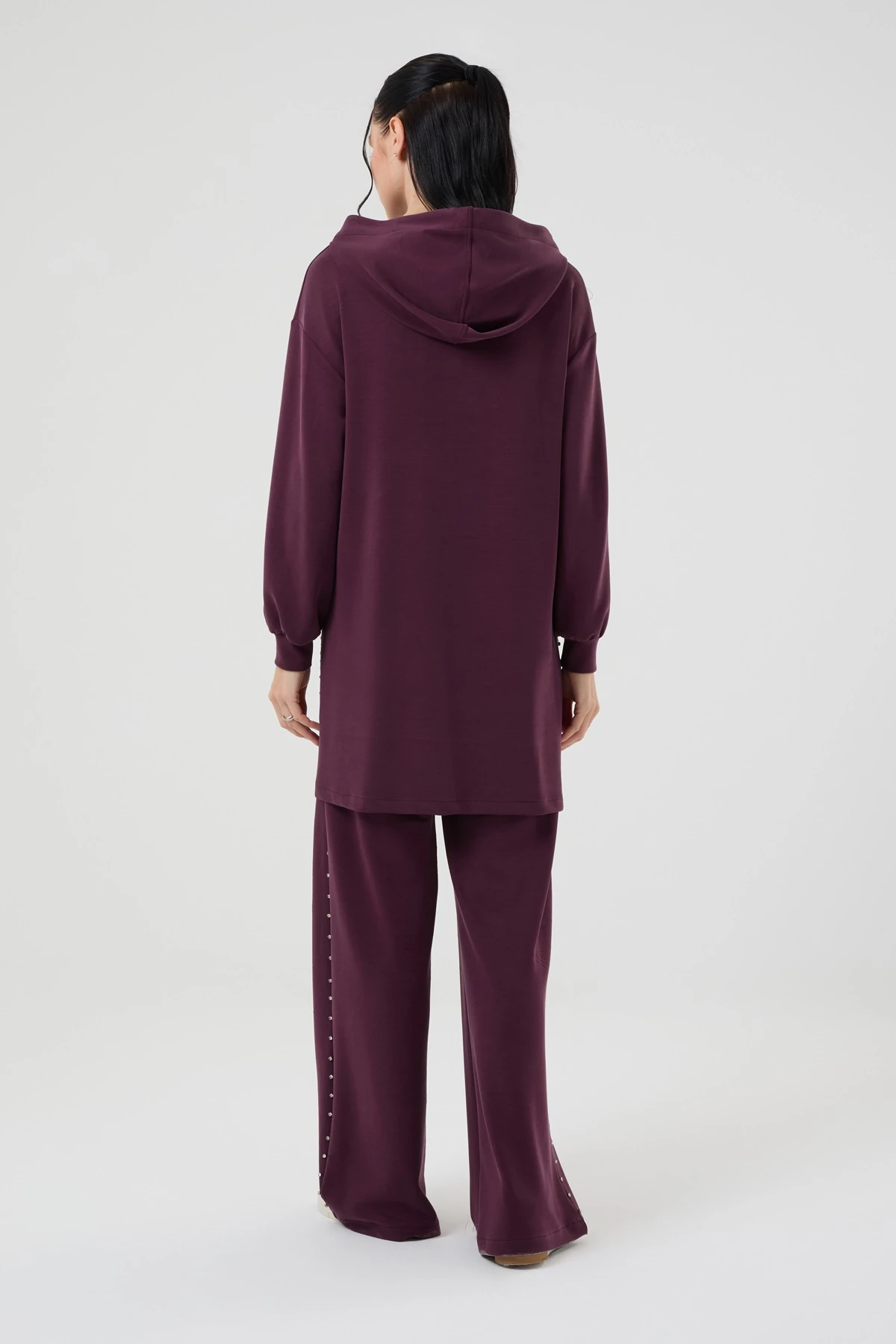 Kadın Taş Detaylı Modal Kumaş İkili Takım 8582