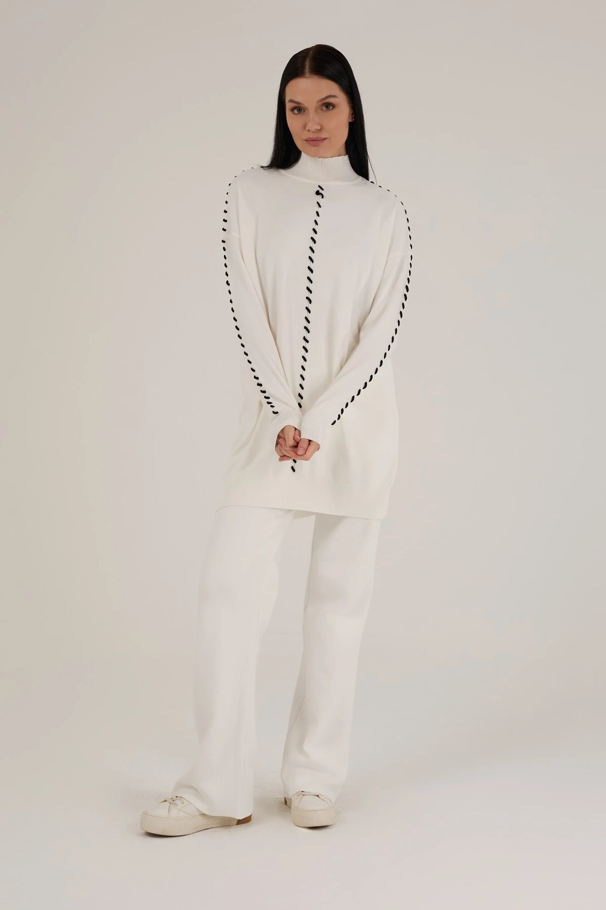 Kadın Bağcık Detaylı Triko Takım 1408