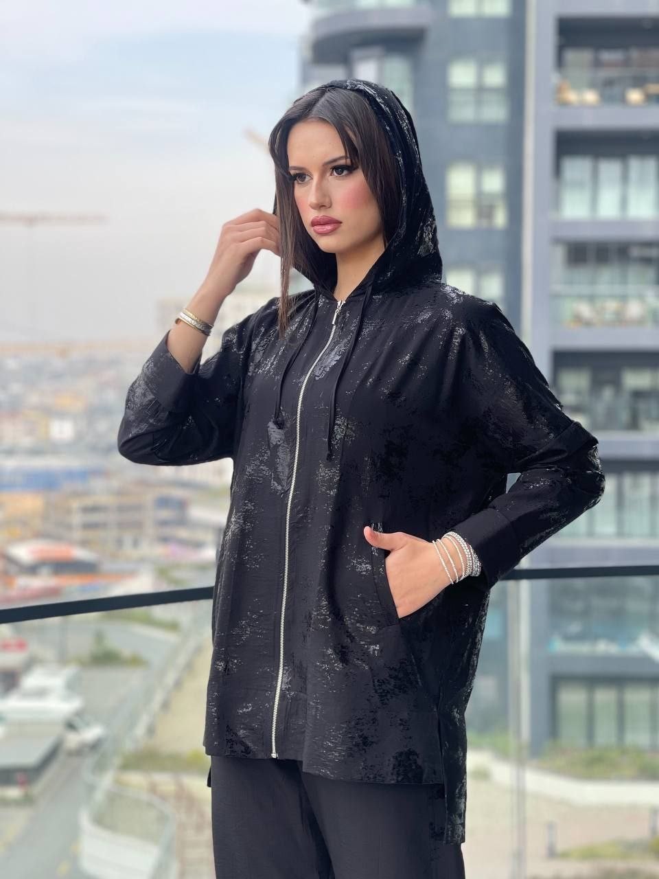 Pamuklu desenli takım
