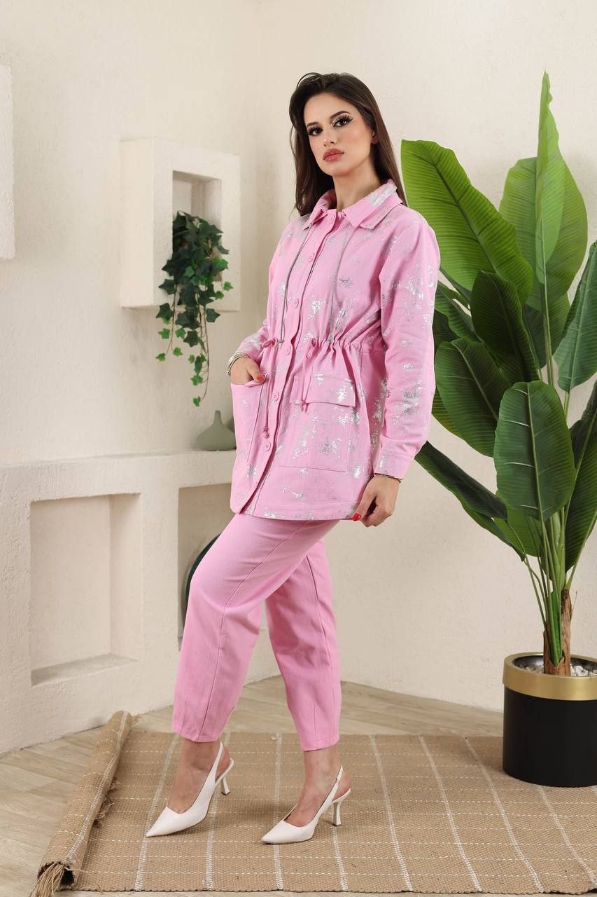 Kadın Gabardin Varaklı Takım 8551