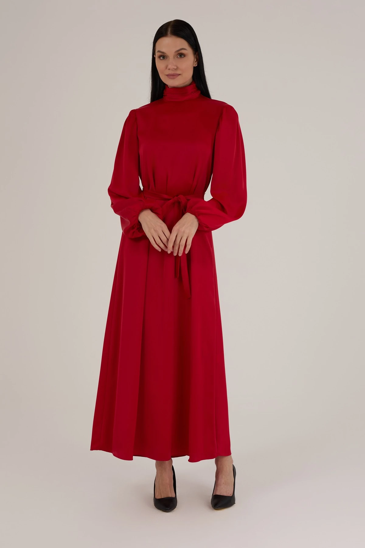 Kadın Saten Elbise 7222