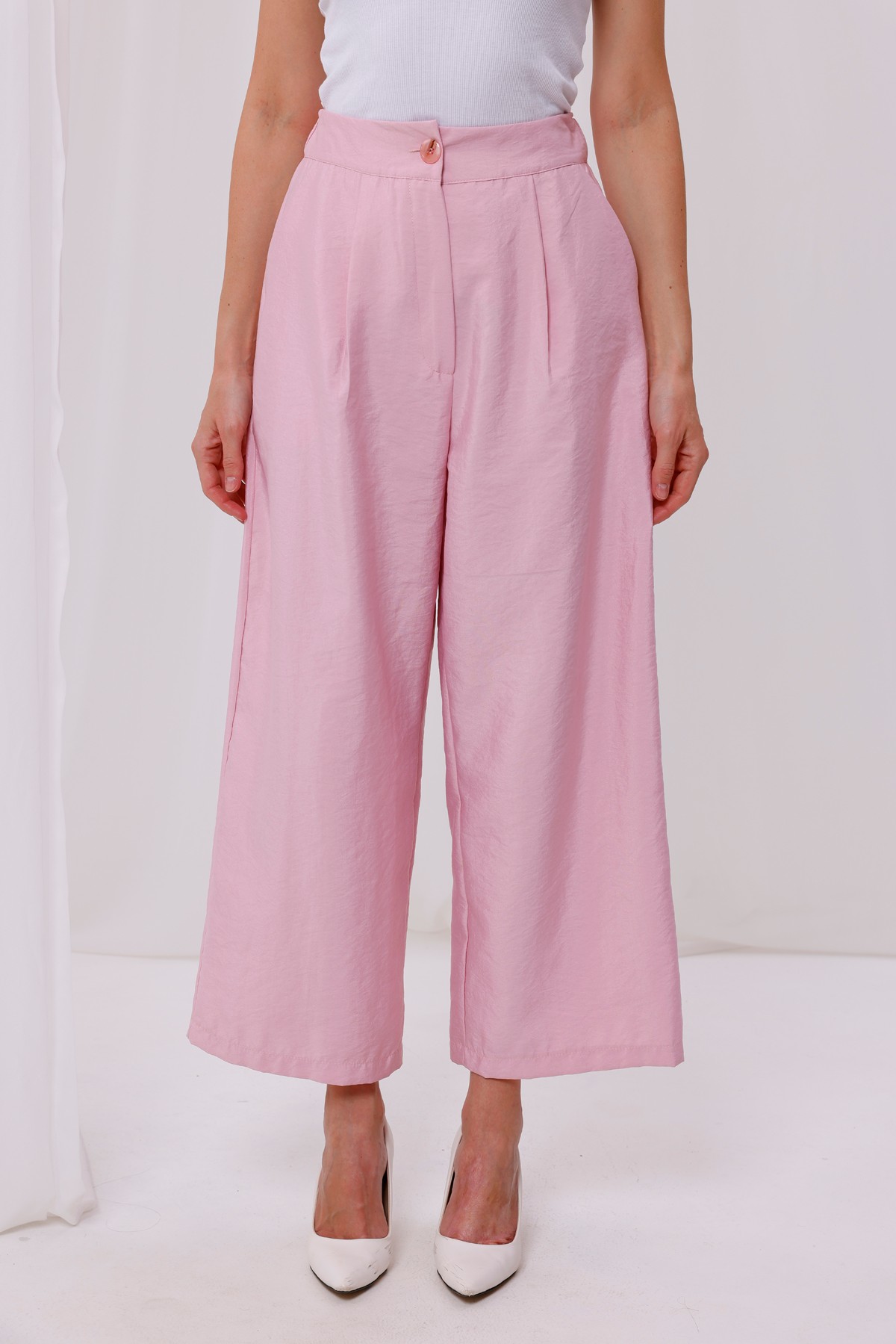 Kadın Modal Kumaş Geniş Paça Pantolon 6079