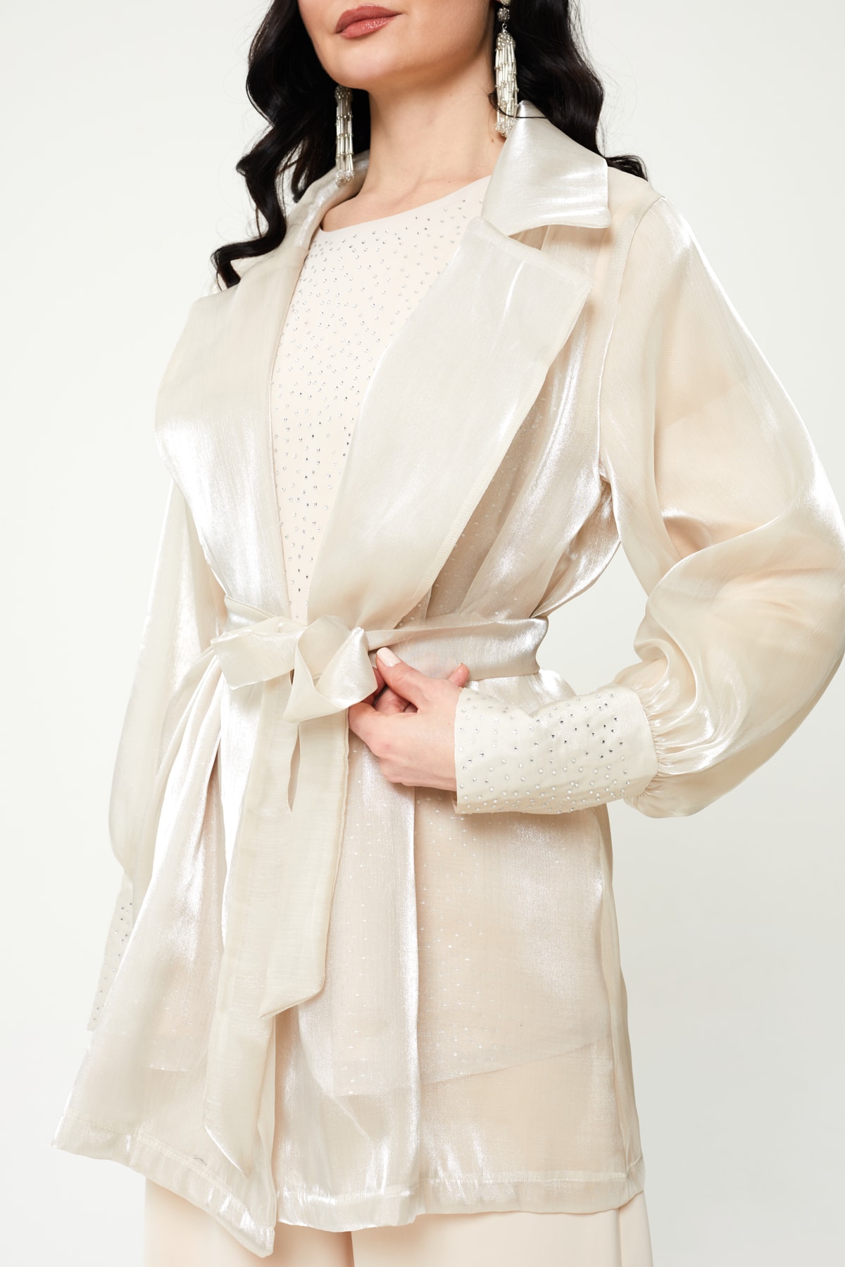 Kadın Taş Yapıştırmalı Organze 3'lü Takım 8477