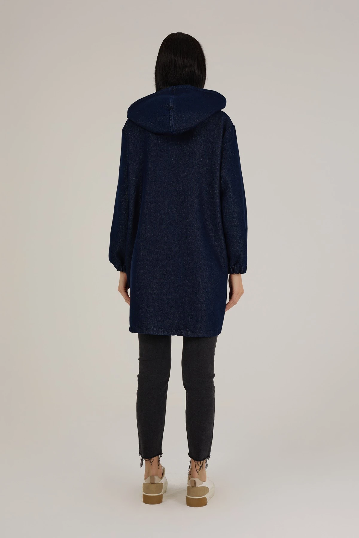 Kadın Kendinden Simli Taş Detaylı Denim Kap 9276