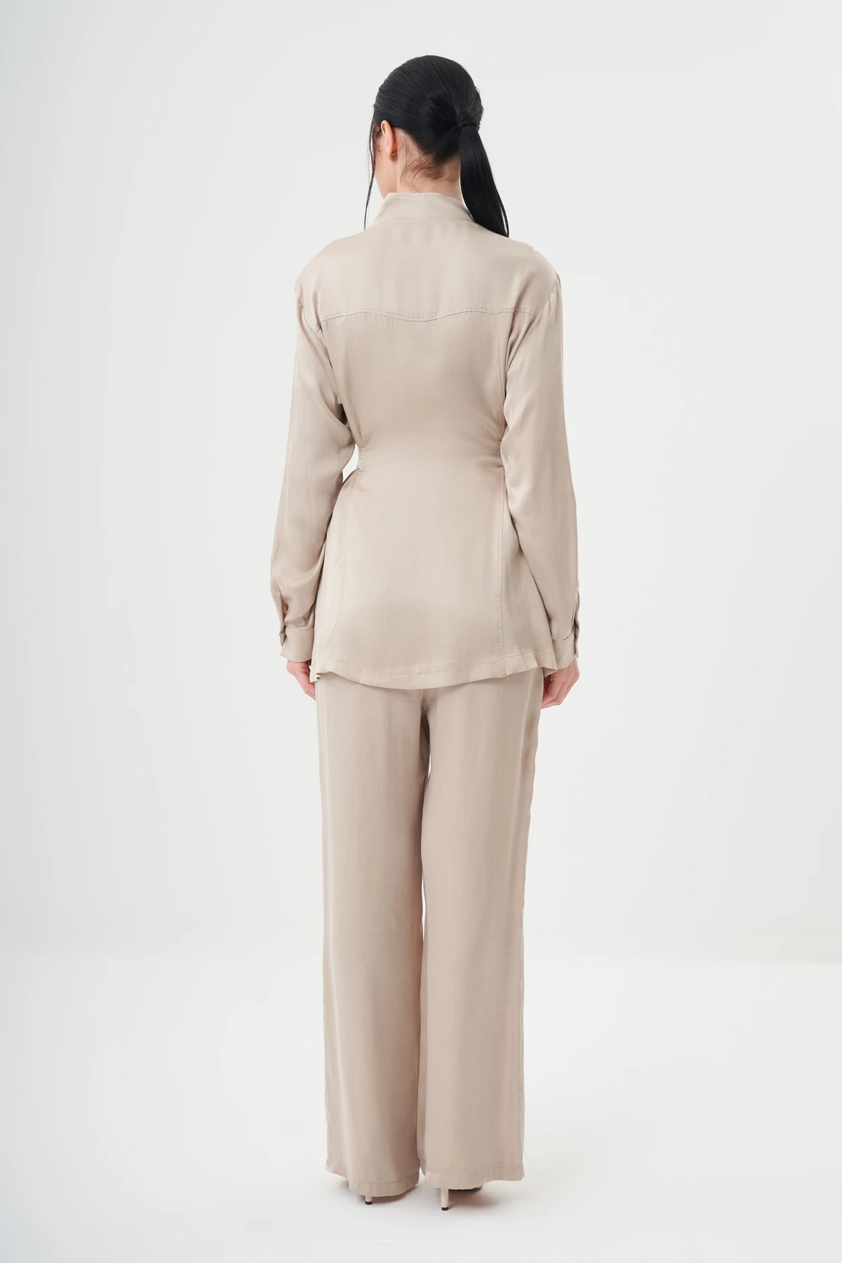 Kadın Liossel İpek Çıtçıt Detaylı Takım 8514