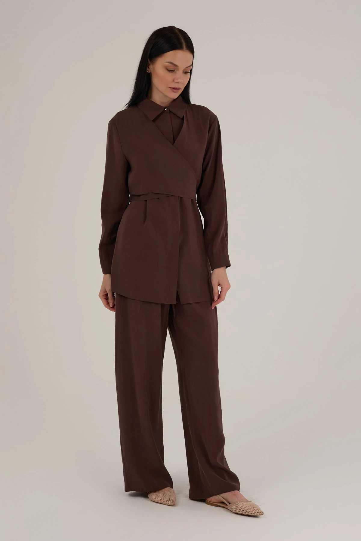 Kadın Modal Kumaş Arkadan Çapraz Bağlamalı Takım 8552