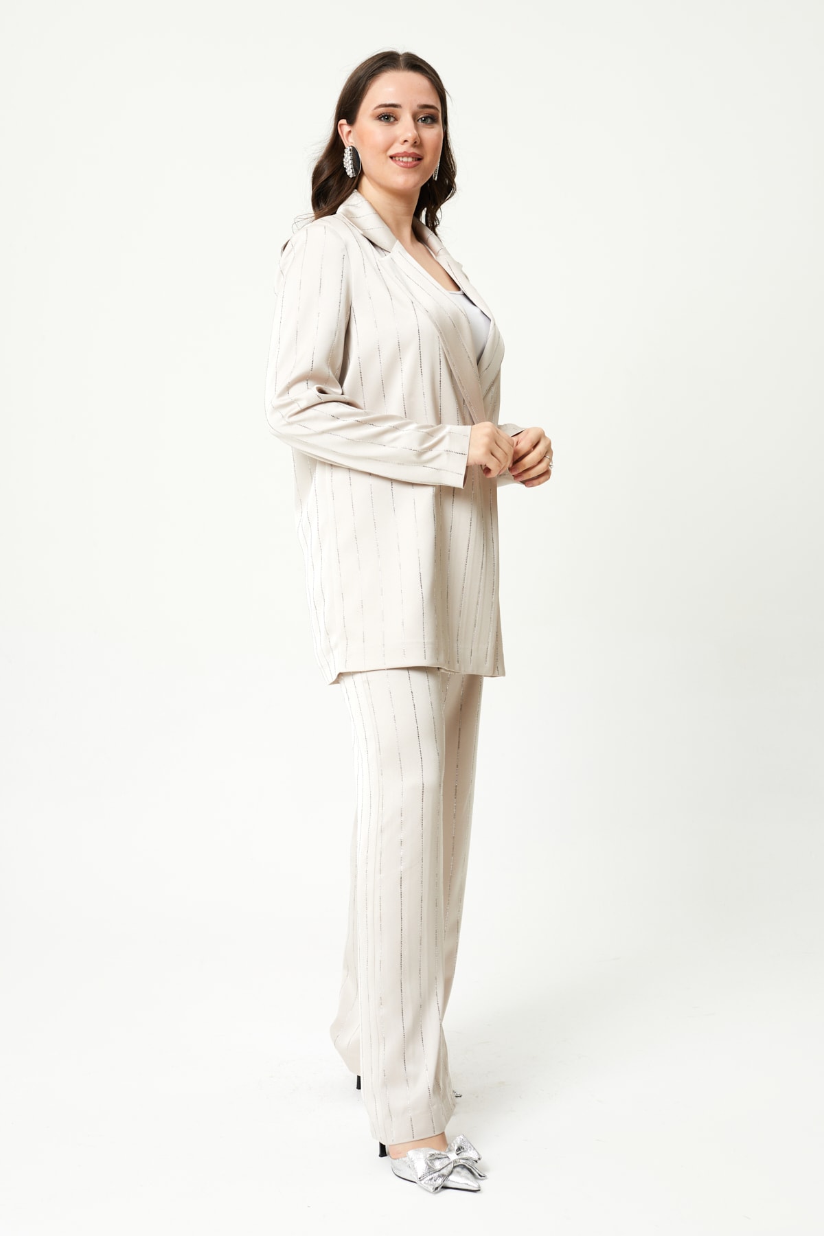 Kadın Şerit Taş Detaylı Takım 8492