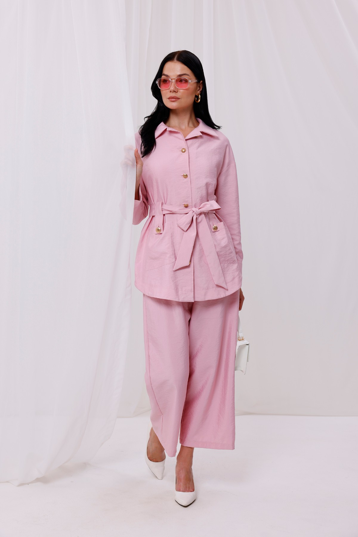 Kadın Modal Kumaş Geniş Paça Pantolon 6079