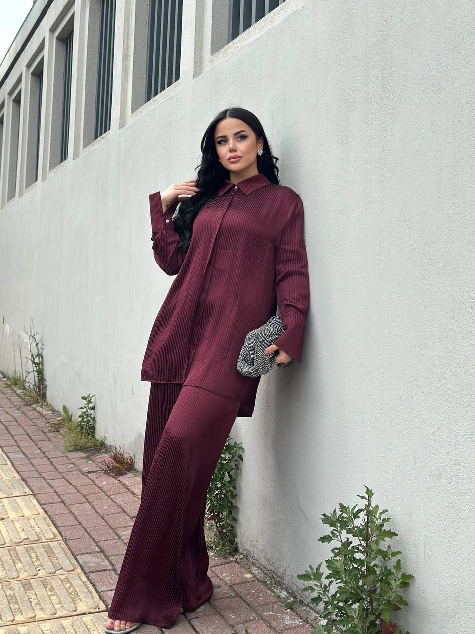 Kadın Simli Gömlekli Takım 8517