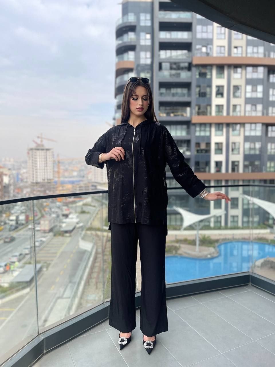 Pamuklu desenli takım
