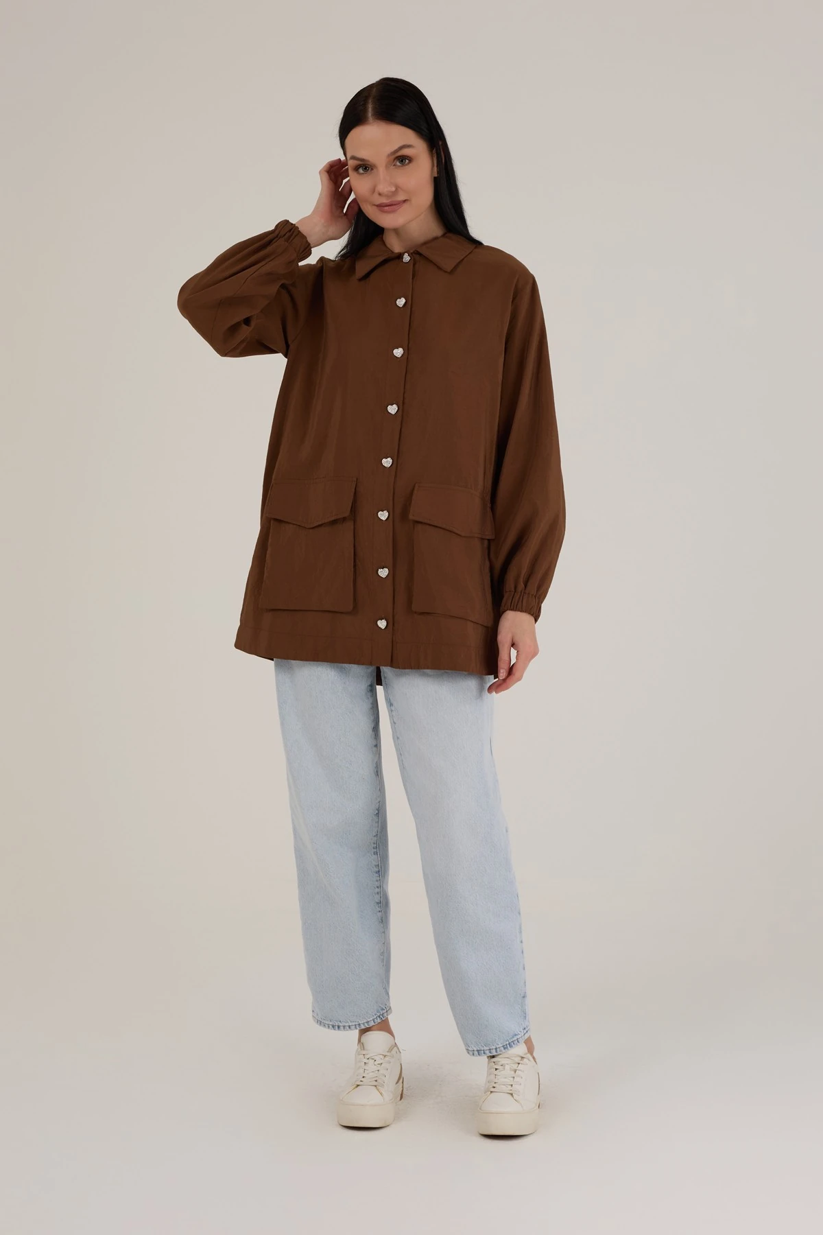 Kadın Arkadan Bağlamalı Düğme Detaylı Kap 9252