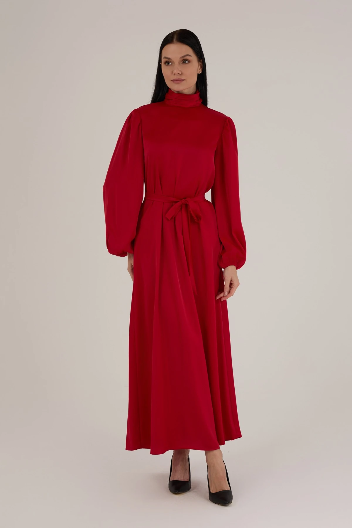 Kadın Saten Elbise 7222