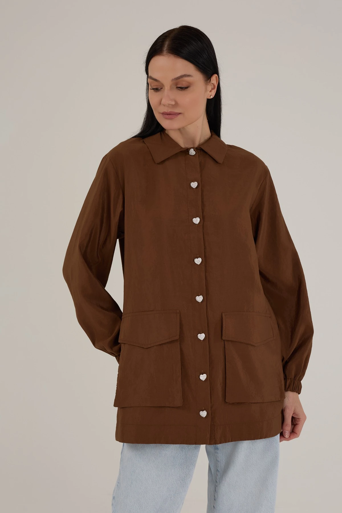 Kadın Arkadan Bağlamalı Düğme Detaylı Kap 9252