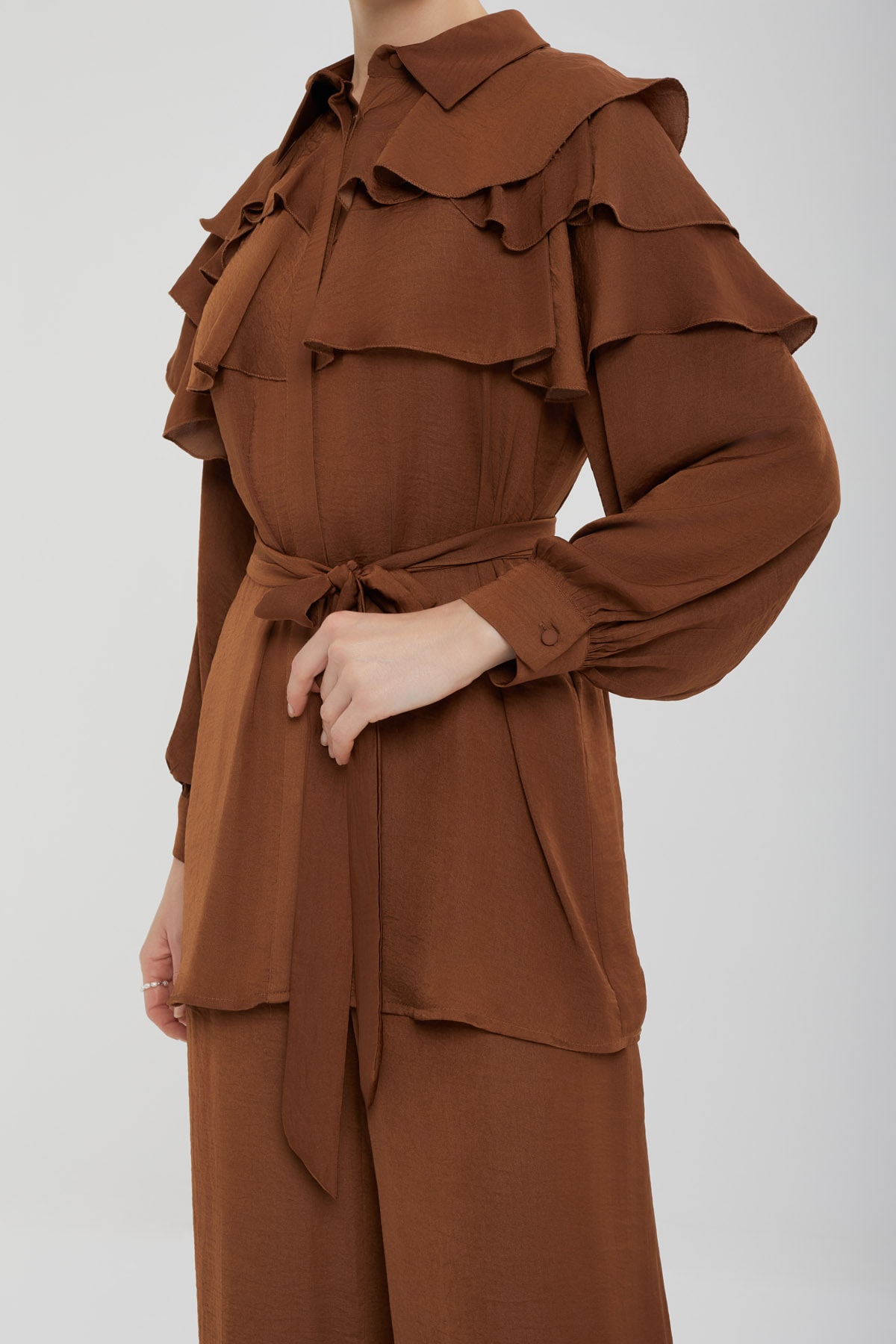 Fırfır Detaylı Cinderella Kumaş İkili Takım 8541