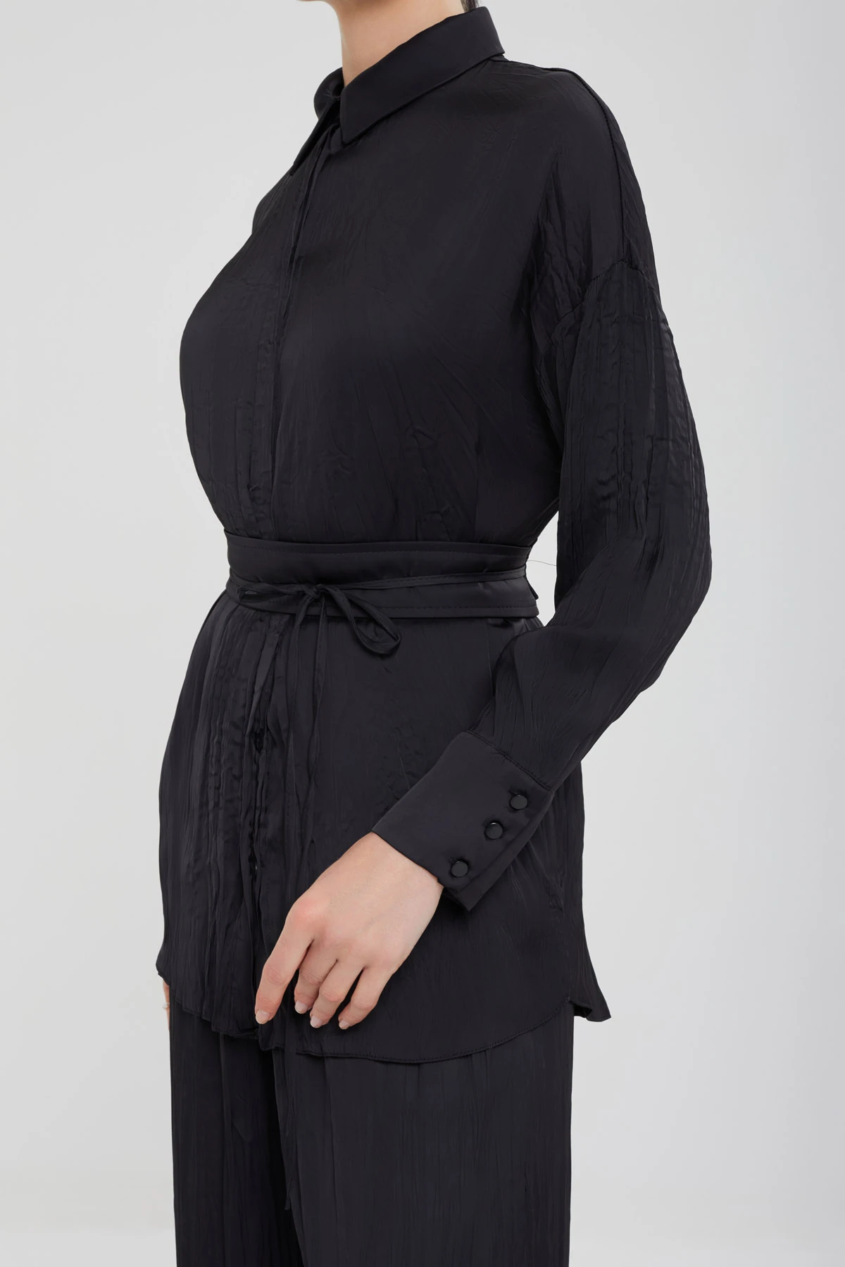 Kırışık Saten İkili Takım 8561