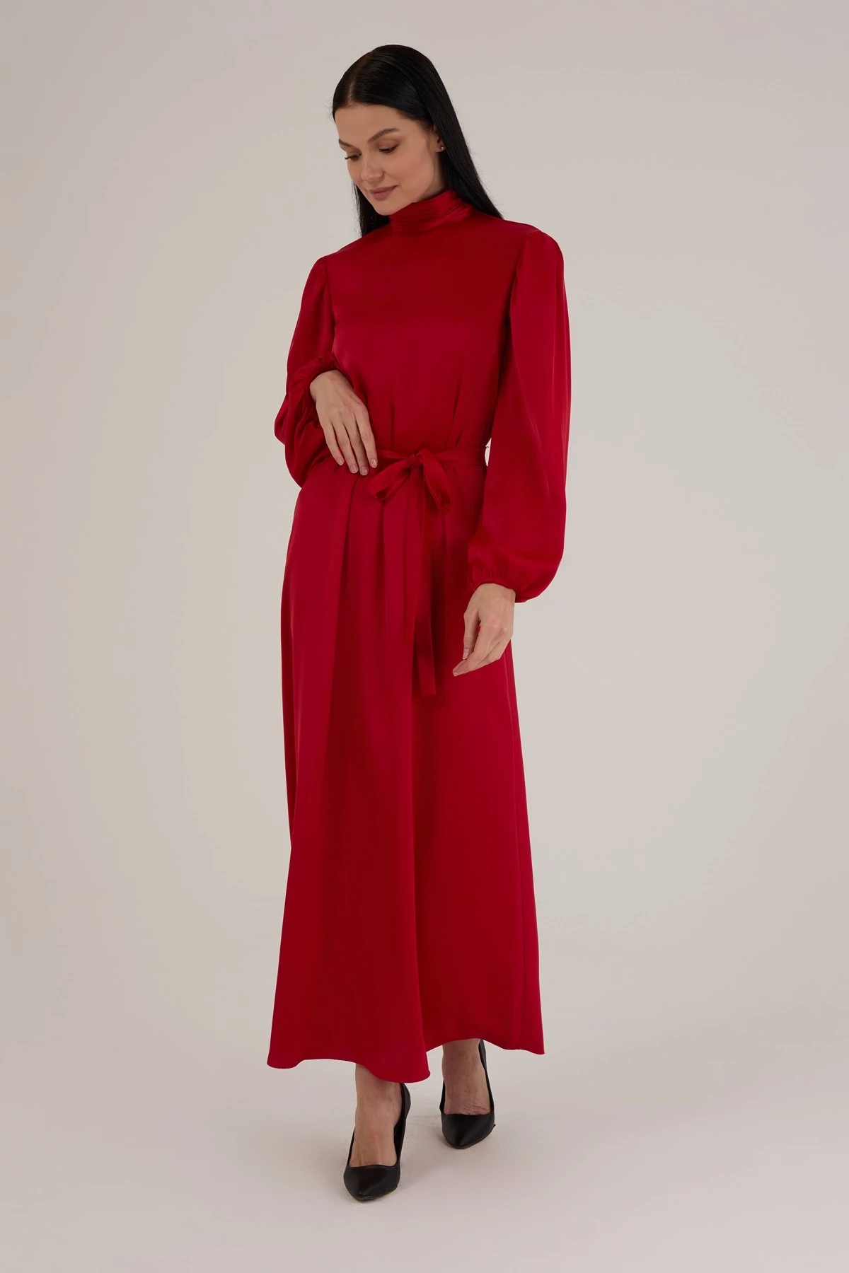 Kadın Saten Elbise 7222