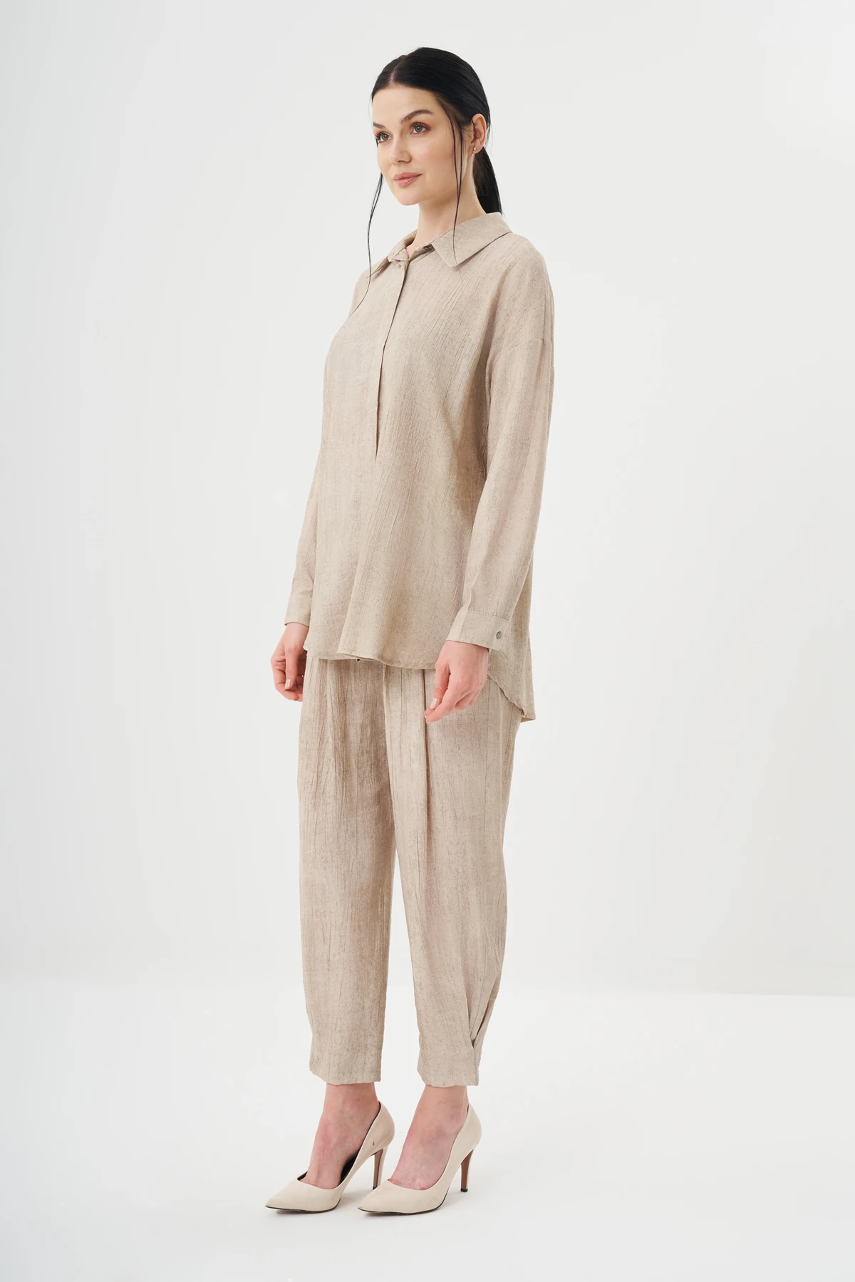 Kadın Gömlek Detaylı Basic Takım 8532