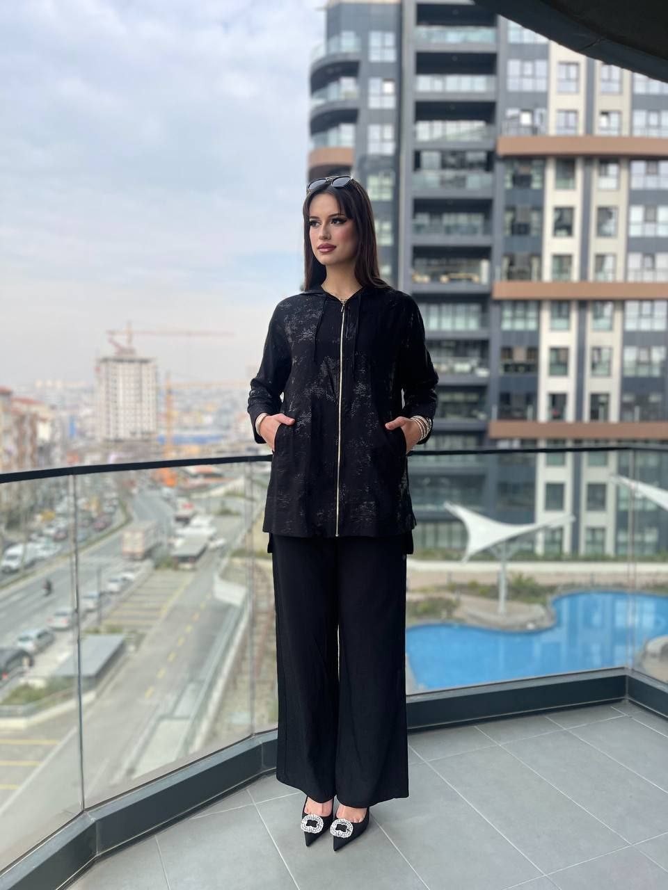 Pamuklu desenli takım