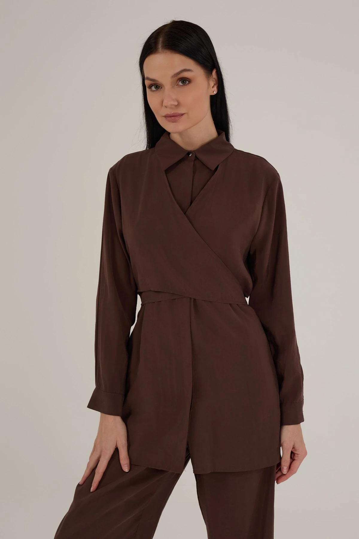 Kadın Modal Kumaş Arkadan Çapraz Bağlamalı Takım 8552